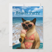 Beach Party themed for Siamese Cat lovers 招待状 (正面)