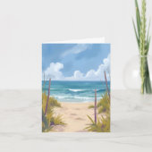 Beach Path | 海の水彩海岸画 カード (正面)