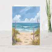 Beach Path | 海の水彩海岸画 カード (裏面)
