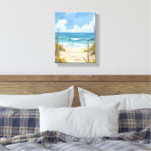 Beach Path | 海の水彩海岸画 キャンバスプリント (インサイチュ (寝室))