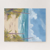 Beach Path | 海の水彩海岸画 ジグソーパズル (横)
