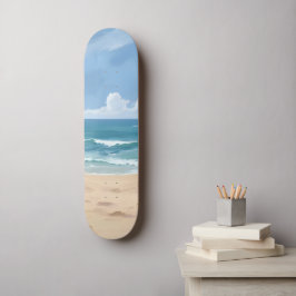 Beach Path | 海の水彩海岸画 スケートボード