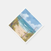 Beach Path | 海の水彩海岸画 スタンダードカクテルナプキン (角)
