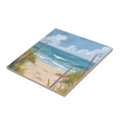 Beach Path | 海の水彩海岸画 タイル (側面)