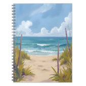 Beach Path | Ocean Watercolor Coastal Painted ノートブック (正面)