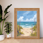 Beach Path | Ocean Watercolor Coastal Painted ポスター