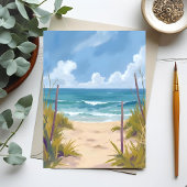 Beach Path | Ocean Watercolor Coastal Painted Card