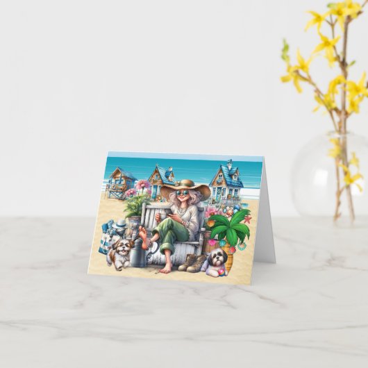 BEACH Personal, Real Estate, Business Christmas カード (黄色い花)