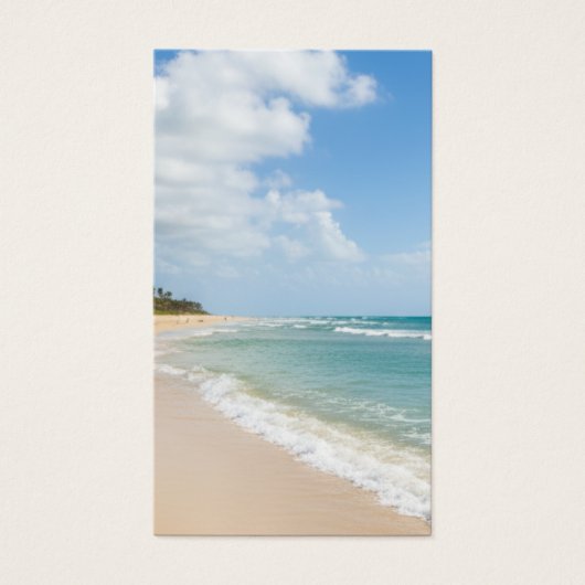 Beach Photo Cross Funeral Sympathy Prayer Card (正面)