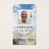 Beach Photo Forever Hearts Memorial Prayer Card (正面)