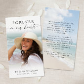 Beach Photo Forever Hearts Sympathy Prayer Card