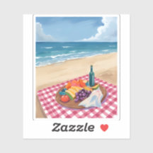 Beach Picnic | Ocean Shore Painting Art