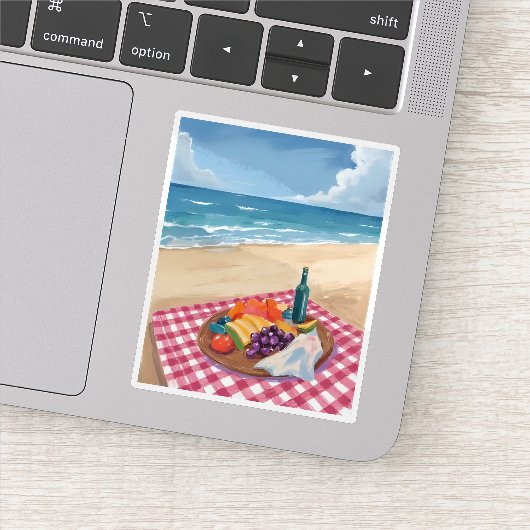 Beach Picnic | Ocean Shore Painting Art シール (詳細)