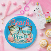 "Beach Please" ペーパープレート (パーティー)