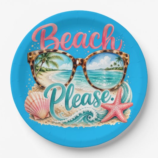 "Beach Please" ペーパープレート (正面)