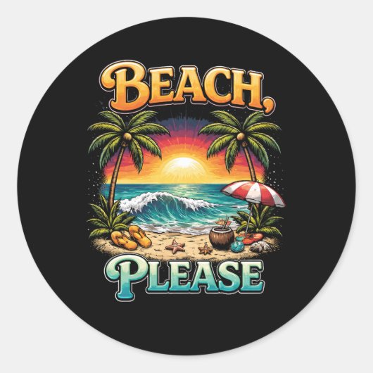 Beach, Please ラウンドシール (正面)