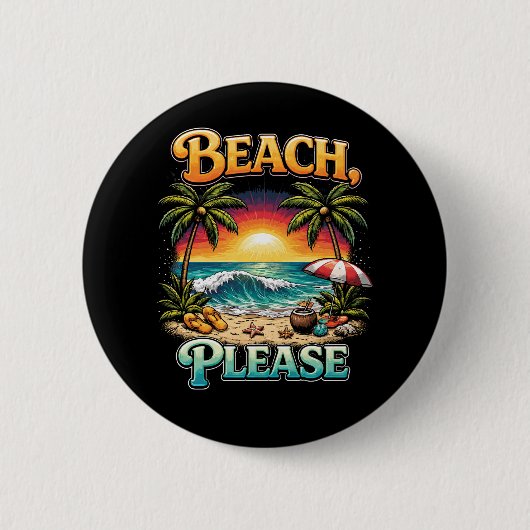 Beach, Please 缶バッジ (正面)