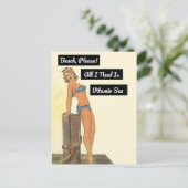 Beach Please All I Need Is Vitamin Sea Bikini ポストカード (スタンド正面)