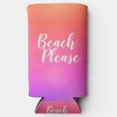 Beach Please Orange Hot Pink Ombre スリム缶クーラー (正面)
