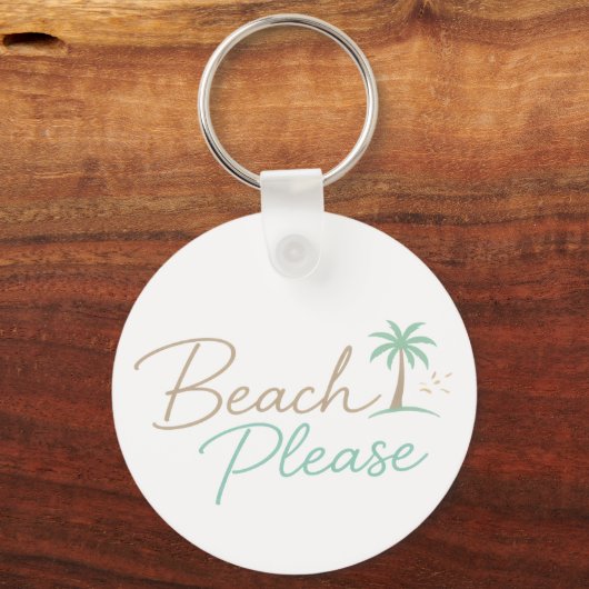 Beach Please Pastel Script Typography キーホルダー (正面)