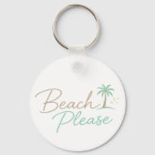 Beach Please Pastel Script Typography キーホルダー (裏面)