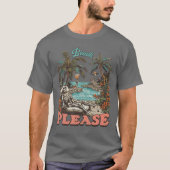 Beach Please Summerween Skeleton Beach Vacation Ou Tシャツ (正面)
