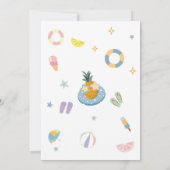 Beach Pool Party Summer Birthday Invitation 招待状 (裏面)