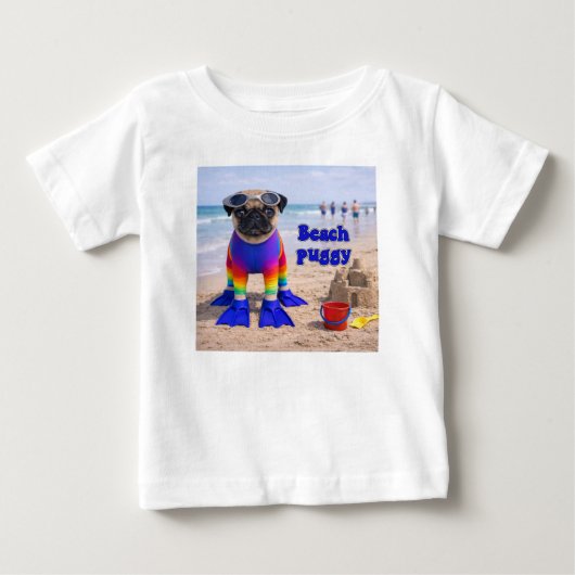 Beach Puggy ベビーTシャツ (正面)
