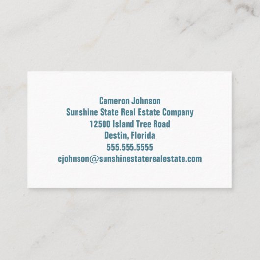 Beach Real Estate Company Coastal Realtor 名刺 (裏面)