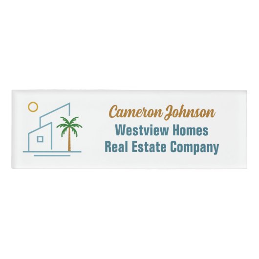 Beach Real Estate Company Custom Coastal Realtor 名札 (正面)