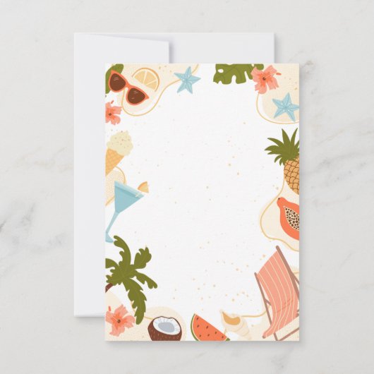 Beach Relax Pool Summer Retirement Party 招待状 (裏面)