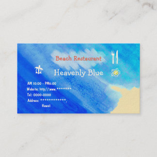 Beach Restaurant2 Blue sky ocean  honu plemeria 名刺