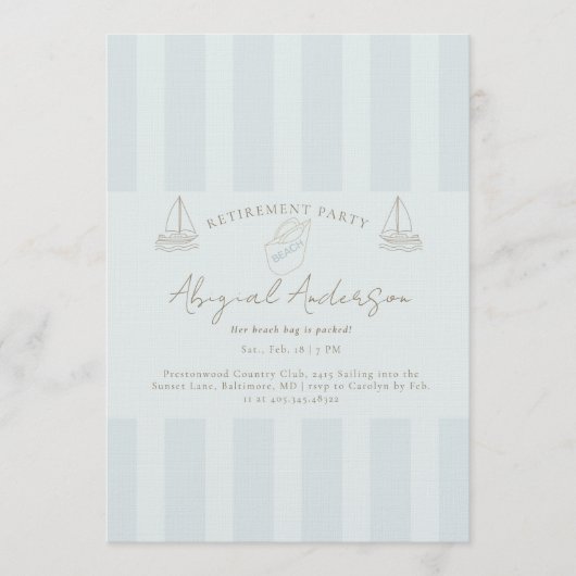 Beach Retirement Party  招待状 (正面)