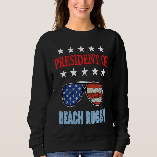 Beach Rugby Accessories  USA Flag Beach Saying スウェットシャツ (正面)