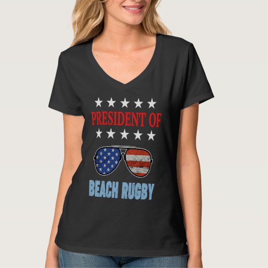 Beach Rugby Accessories USA Flag Beach Saying Tシャツ (正面)