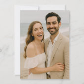 Beach Sand Hearts Tropical Photo Wedding 招待状 (裏面)