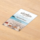 Beach,Sand,Seashells Retirement Party アクリル招待状 (レイダウン)