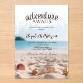 Beach,Sand,Seashells Retirement Party アクリル招待状 (正面)