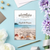 Beach,Sand,Seashells Retirement Party アクリル招待状 (インサイチュ (ウェディング))