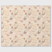 Beach Sand Starfish Bottles ラッピングペーパー (フラット)