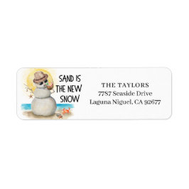 Beach Sandman Christmas Return Address ラベル