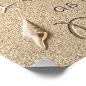 Beach Sandy Toes Salty Kisses Mr & Mrs Poster ポスター (角)