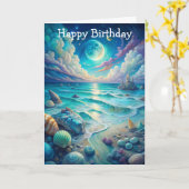 Beach Scene  カード (黄色い花)