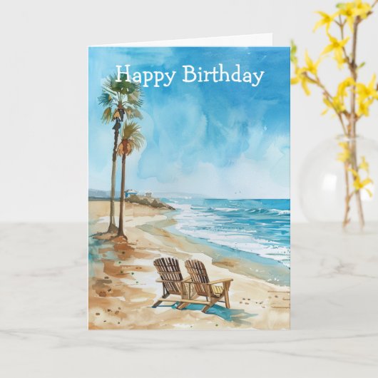 Beach Scene カード (黄色い花)