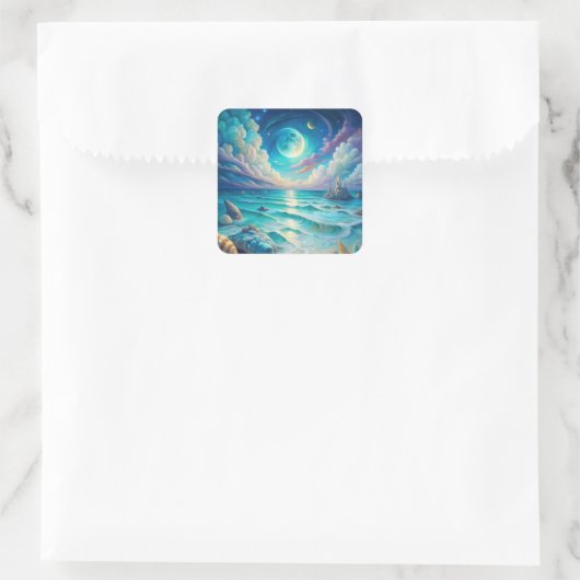 Beach Scene  スクエアシール (バッグ)