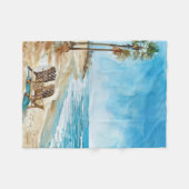 Beach Scene フリースブランケット (正面(横))