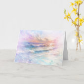 Beach Scene Birthday カード (黄色い花)
