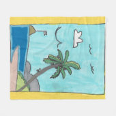 Beach Scene Blanket フリースブランケット (正面(横))