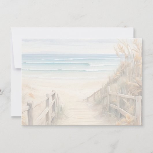 Beach Scene Flat Note Card ノートカード (正面)