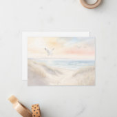 Beach Scene Flat Note Card ノートカード (正面/裏面インサイチュ)